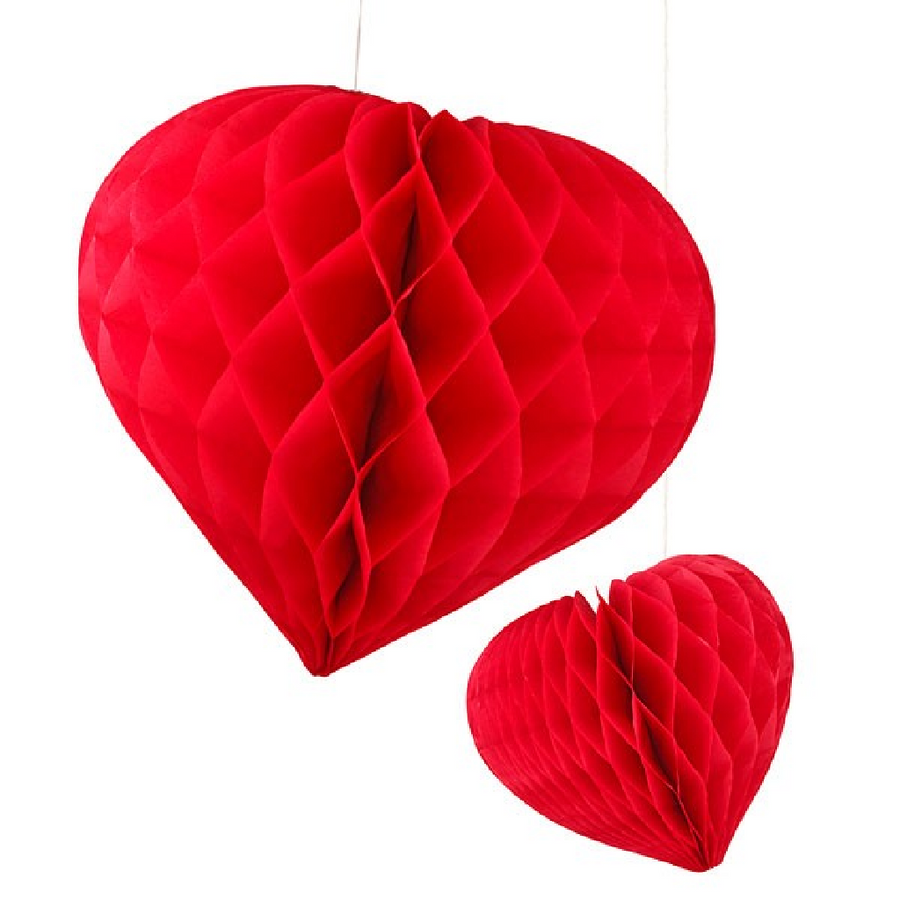 Honeycomb Tissue Paper Hearts | 3 Sizes - The Danes