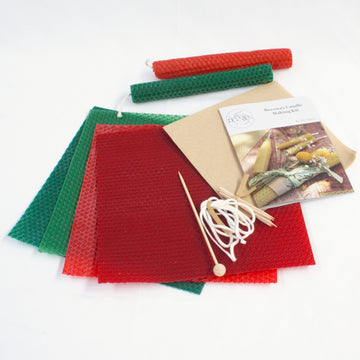 Red/Green Beeswax Candle Making Kit - Christmas - The Danes