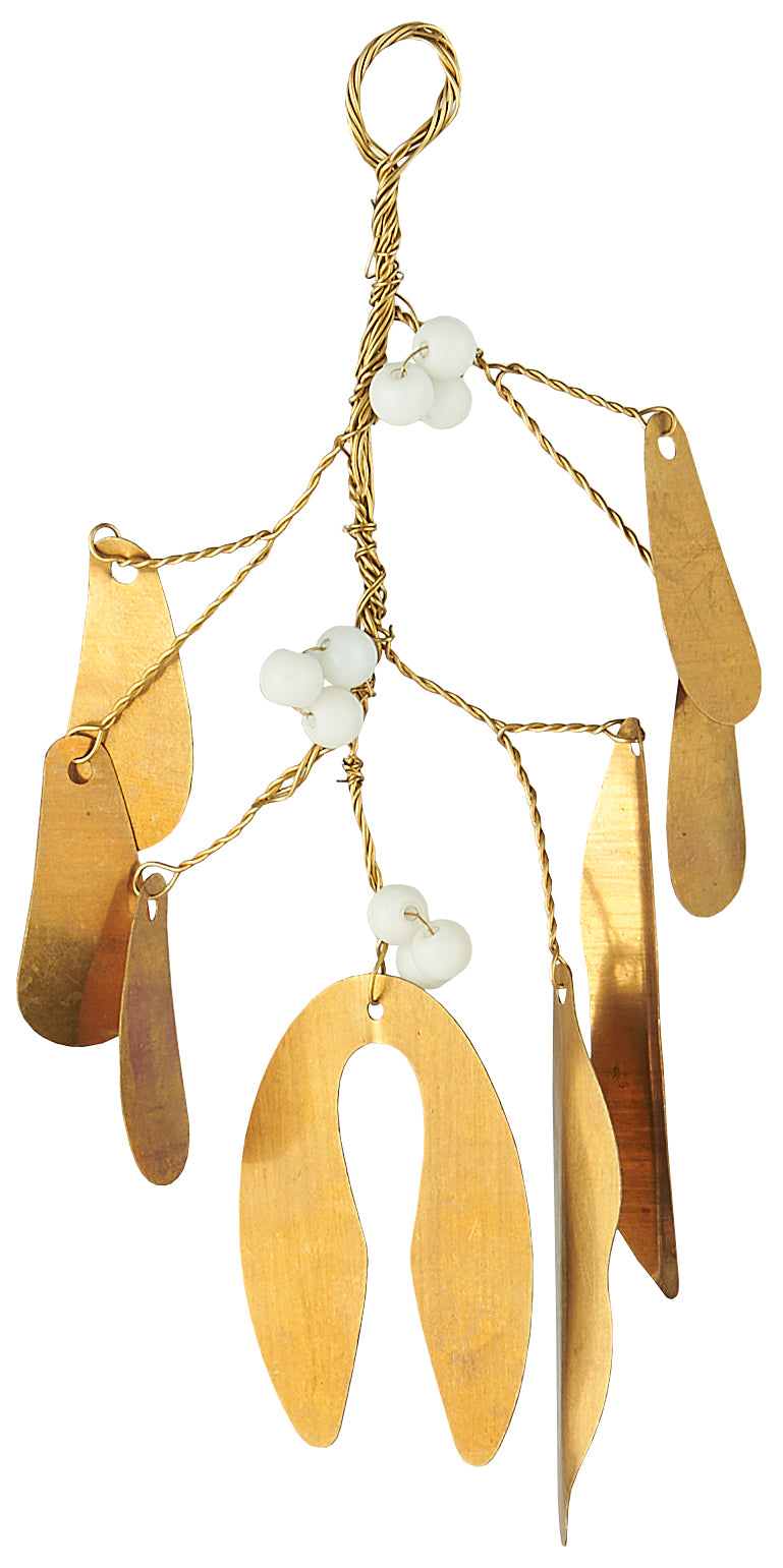 Golden Hanging Mistletoe Decoration W/White Beads - Thedanes.co.uk - Creative & Sustainable Living The Scandinavian Way