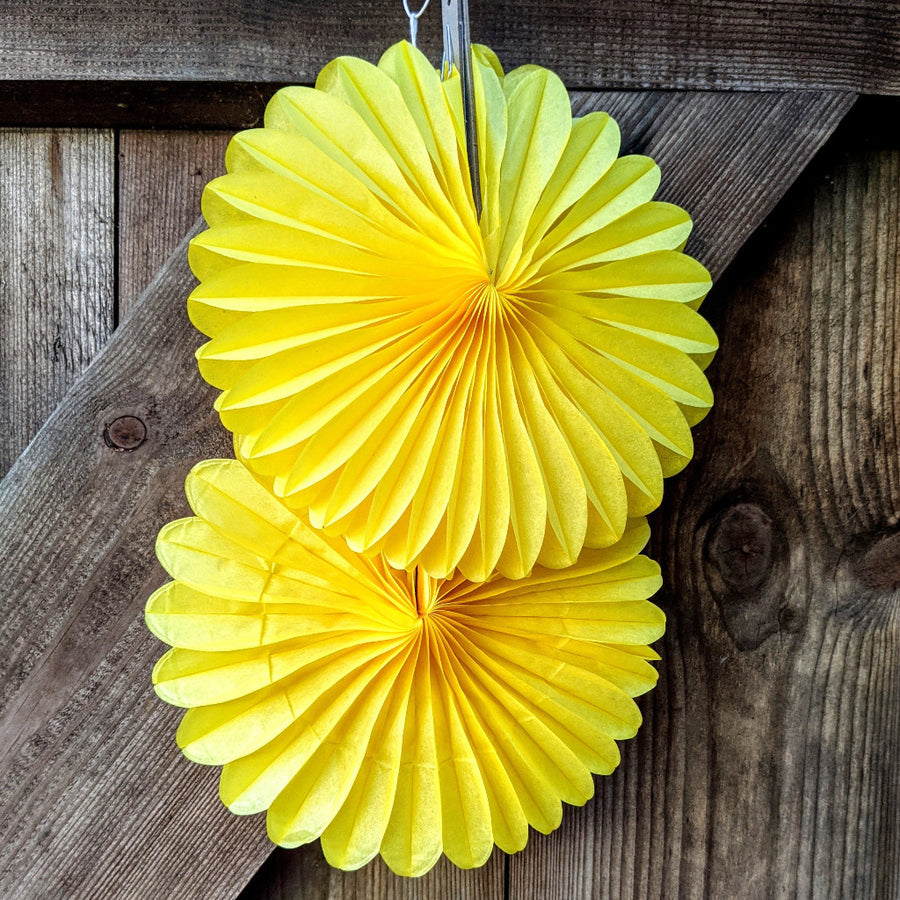 Sunflower Honeycomb Paper Fan Decorations - 2 Sizes - The Danes