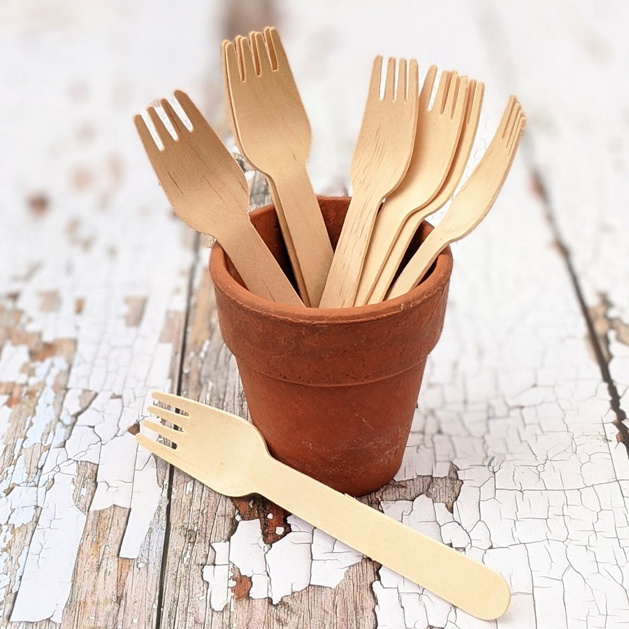 Biodegradable Wooden Cutlery, Forks, Spoons & Knives - The Danes